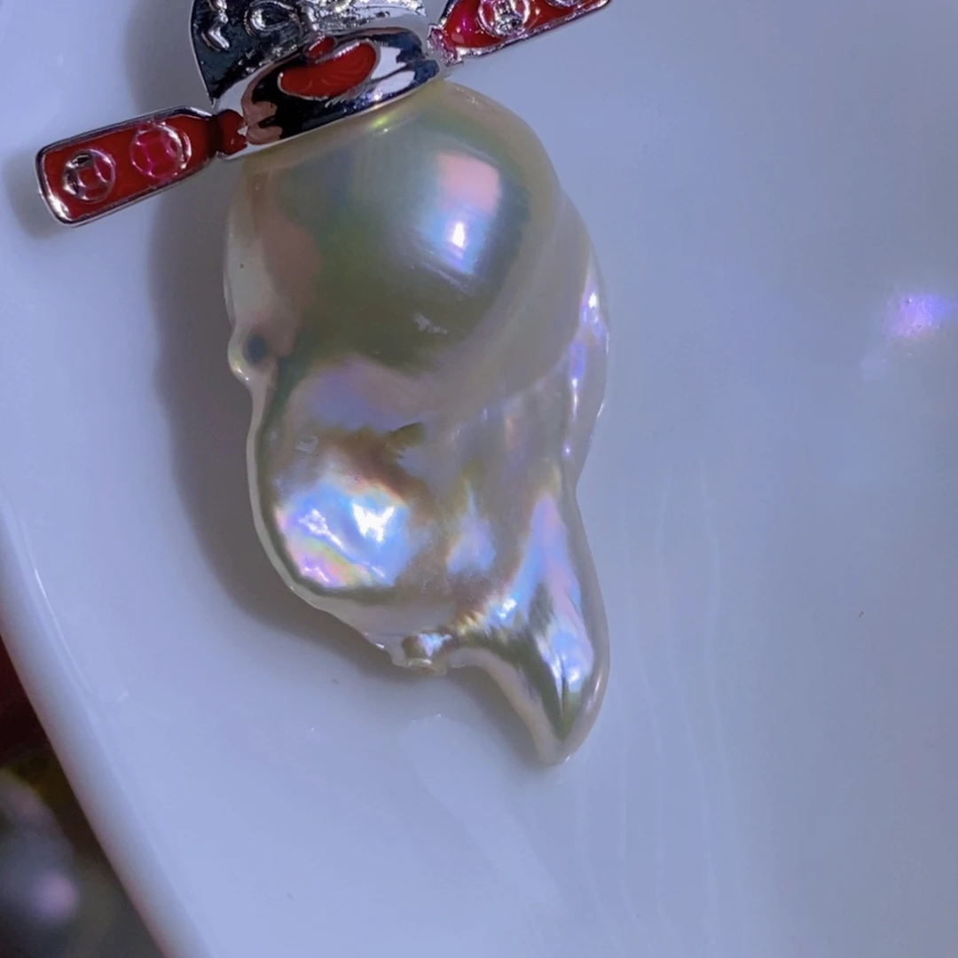 银S925镶嵌天然淡水珍珠淡水珍珠