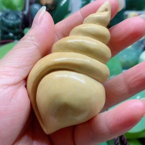 未镶嵌蛇纹石玉手把件