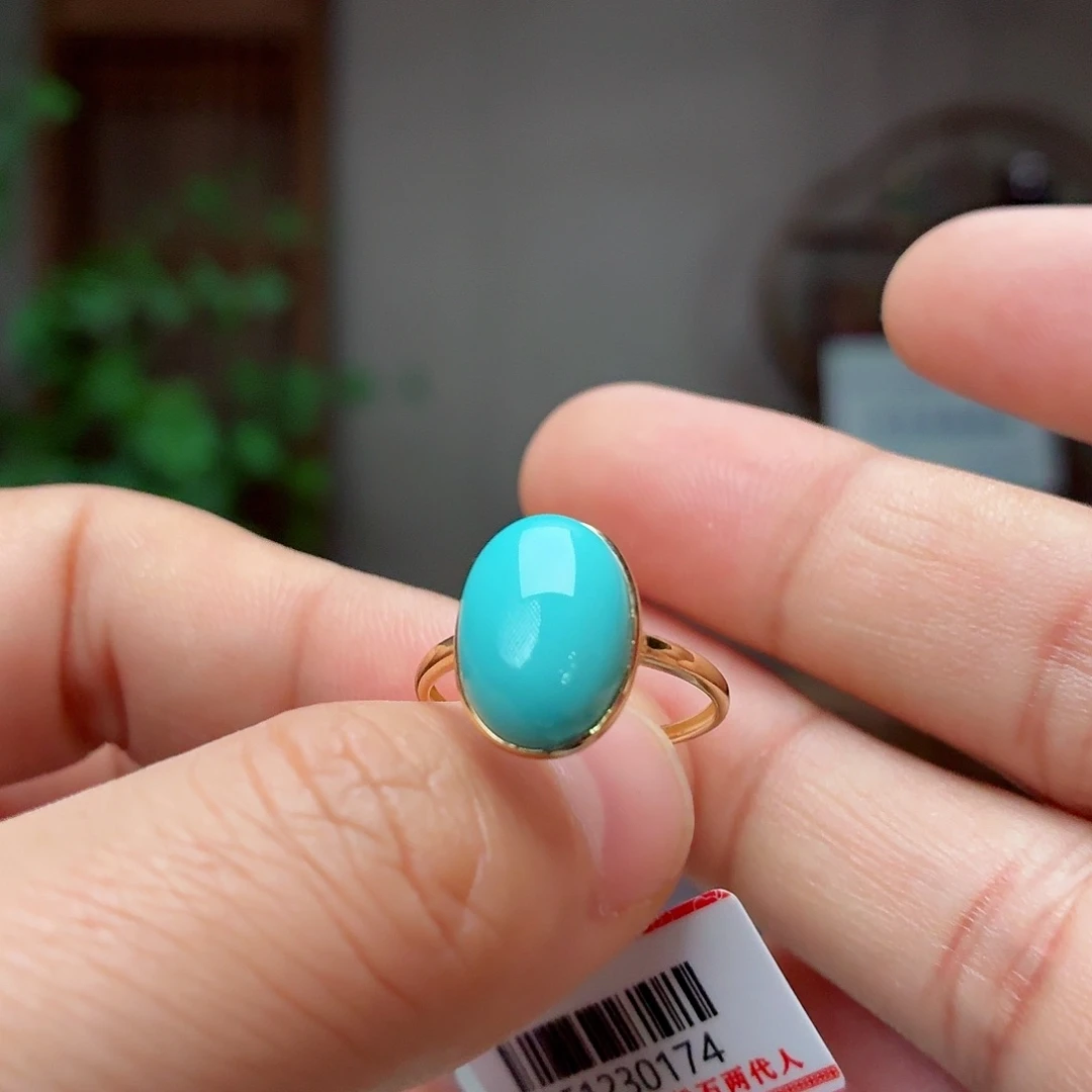 绿松石18K金镶嵌珠宝奇石