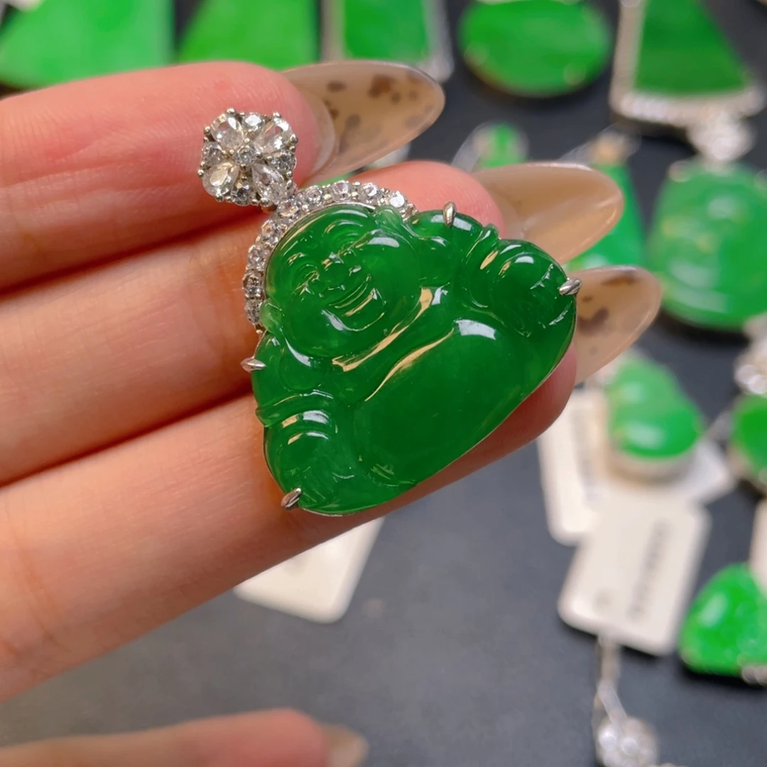 翡翠银S925镶嵌颈饰