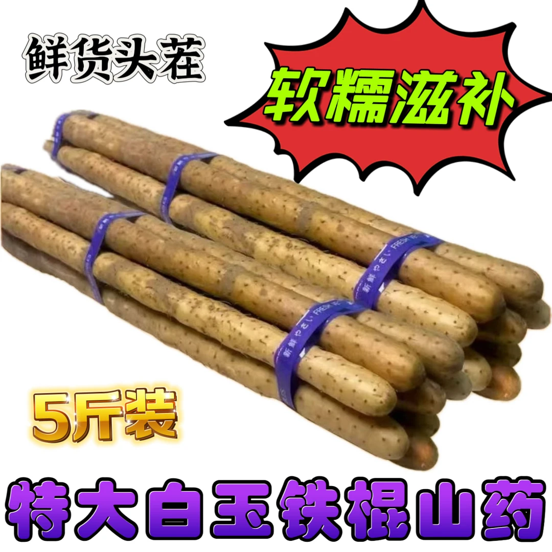 现挖新鲜头茬特大白嘴铁棍山药怀山药甜糯蔬菜温县山药滋补