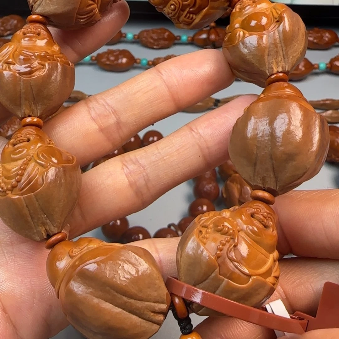 橄榄核手串/手链2.4尺寸油核包衣弥勒