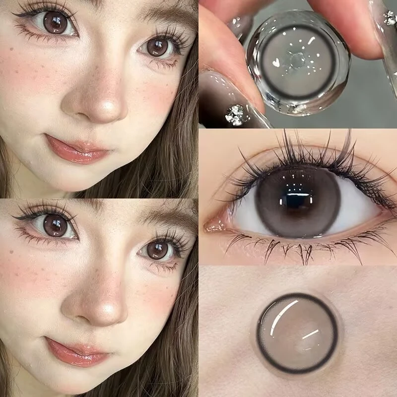 琪瞳温柔奶油黑蜜桃可可美瞳半年抛大小直径隐形眼镜近视