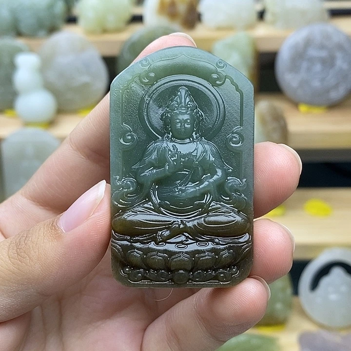 麦***菜和田玉未镶嵌挂件
