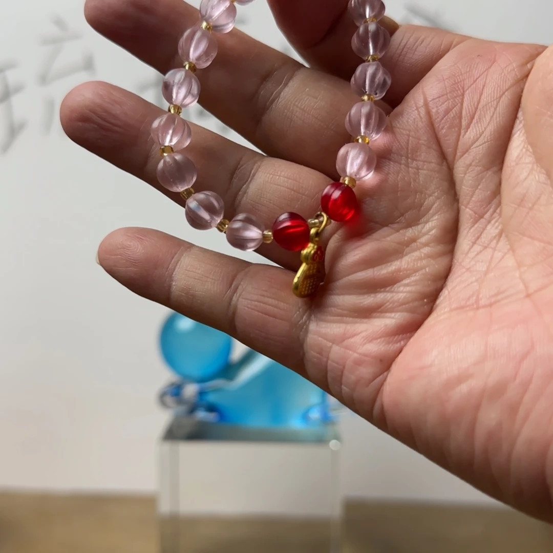 琉璃手工艺品粉南瓜手串
