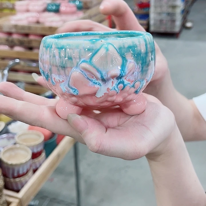 有孔，凑10元包邮陶瓷花盆发货！