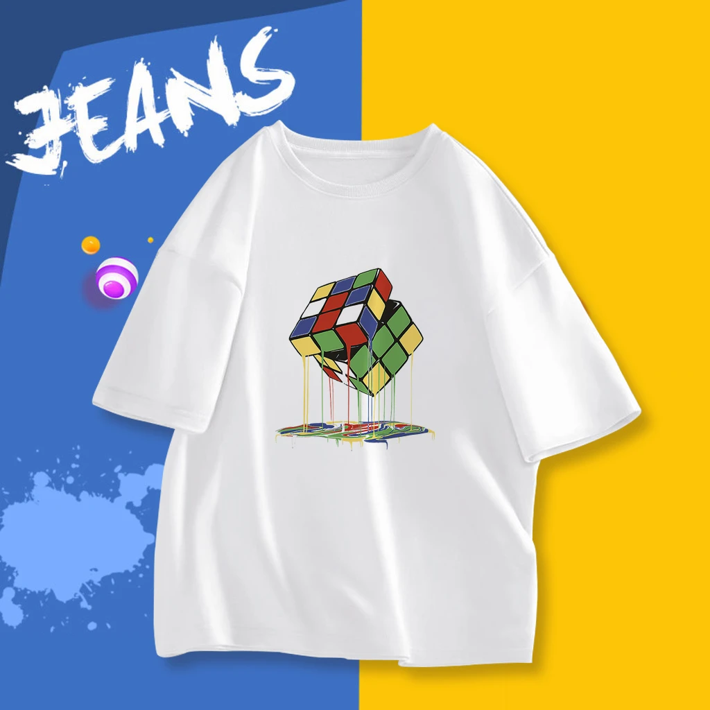 重磅纯棉白色短袖T恤男士夏季潮牌潮流宽松大码圆领百搭半袖上衣