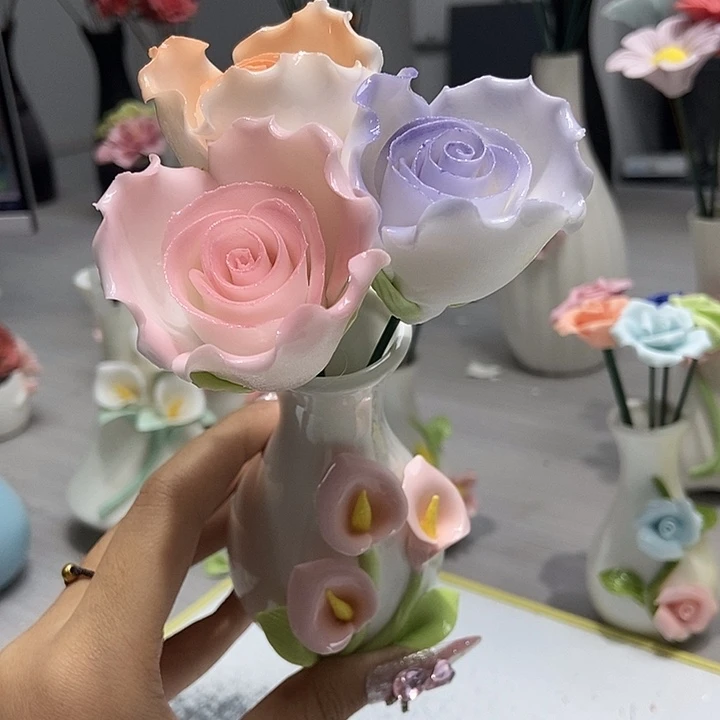 陶瓷纯手工捏花设计