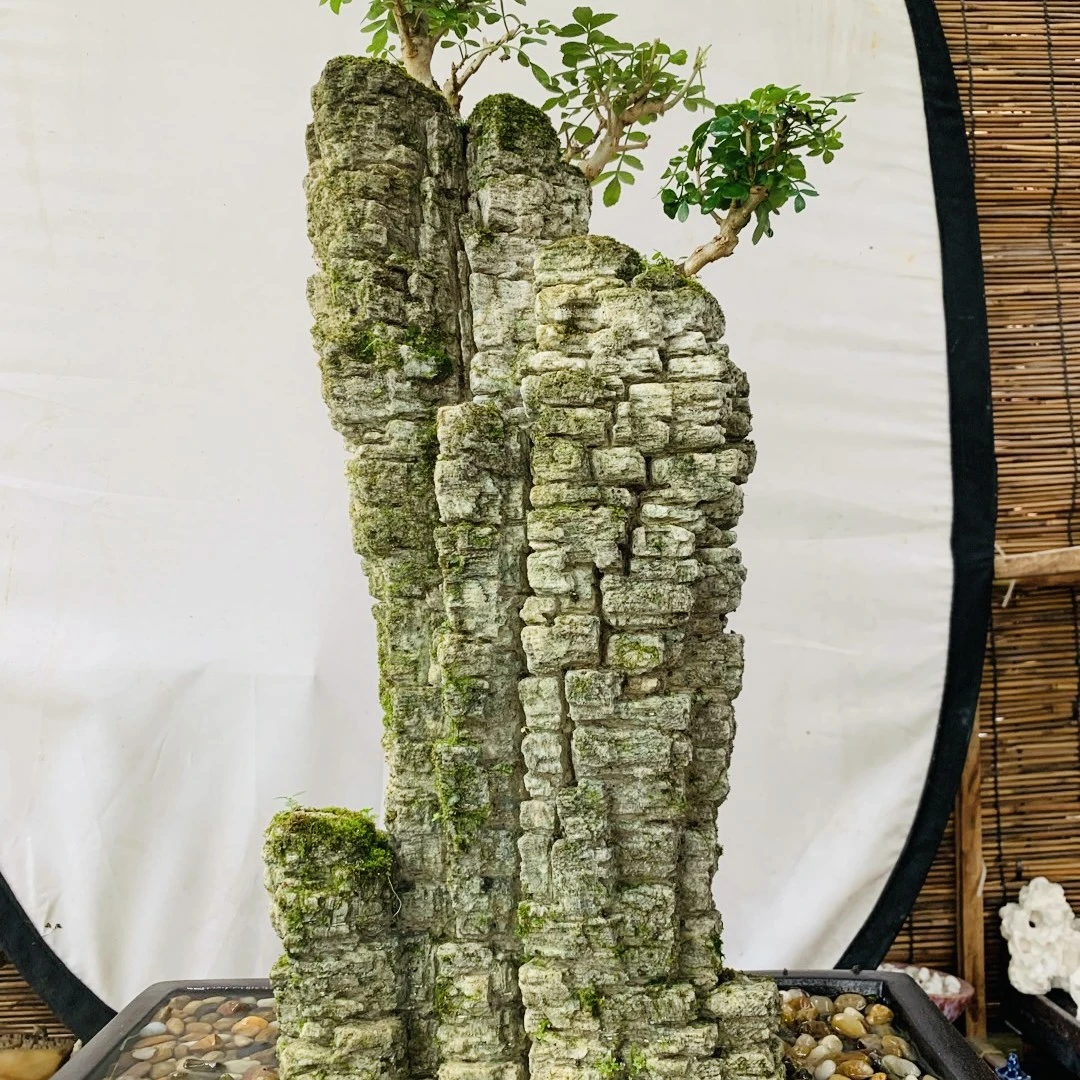 台湾吴定石  意境山水盆景 全手工雕刻