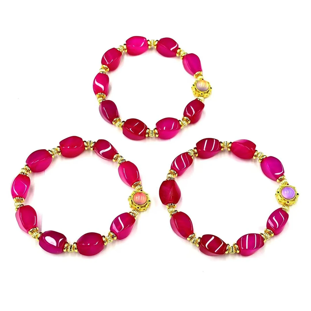 s1099-国风设计款樱花粉钮珠手串-赠礼盒-多样性只发一件