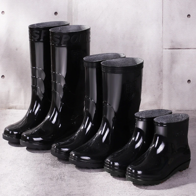 外贸出口雨鞋男防水鞋中筒劳保工地胶鞋防水防滑保暖水鞋成人雨靴