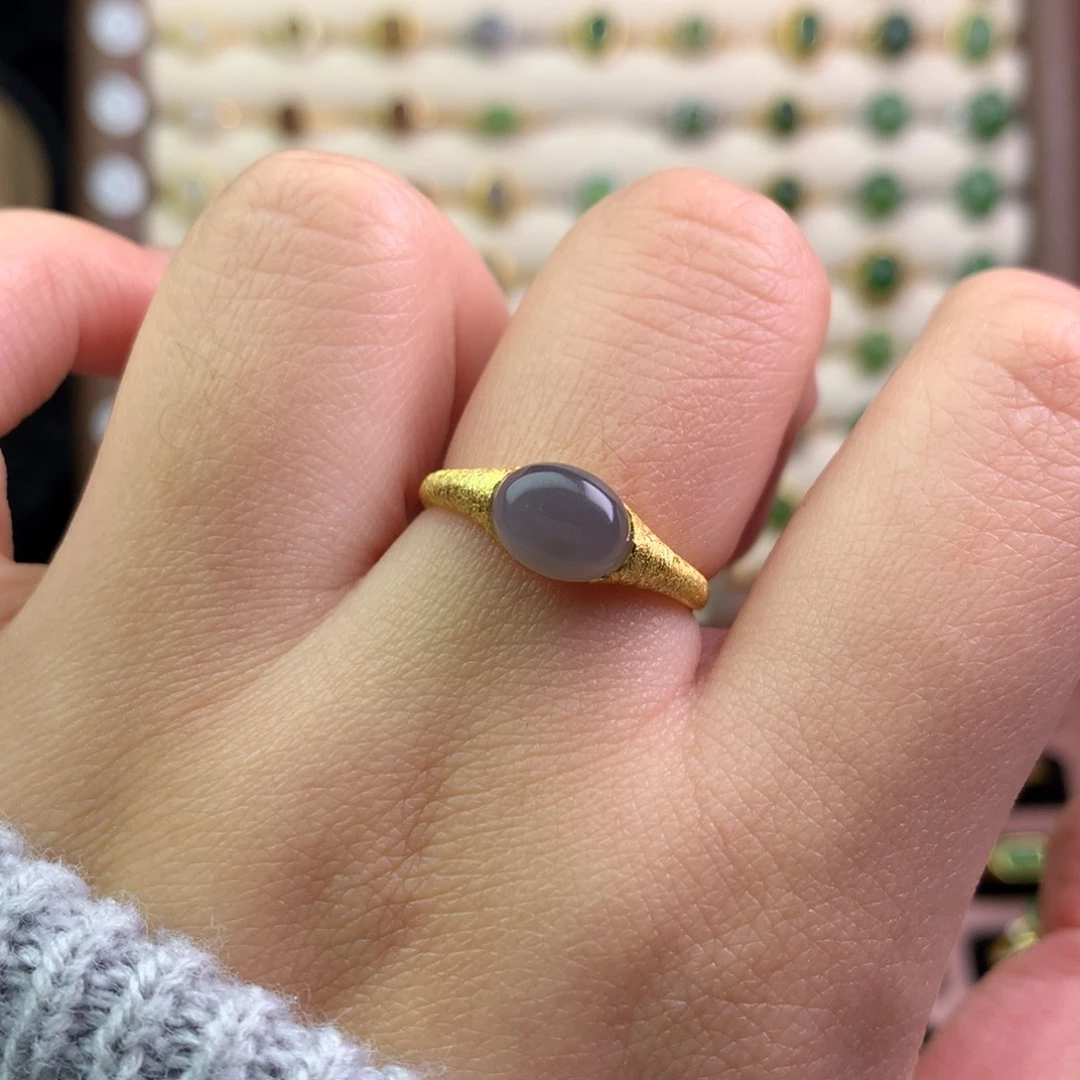 和田玉银S925镶嵌戒指