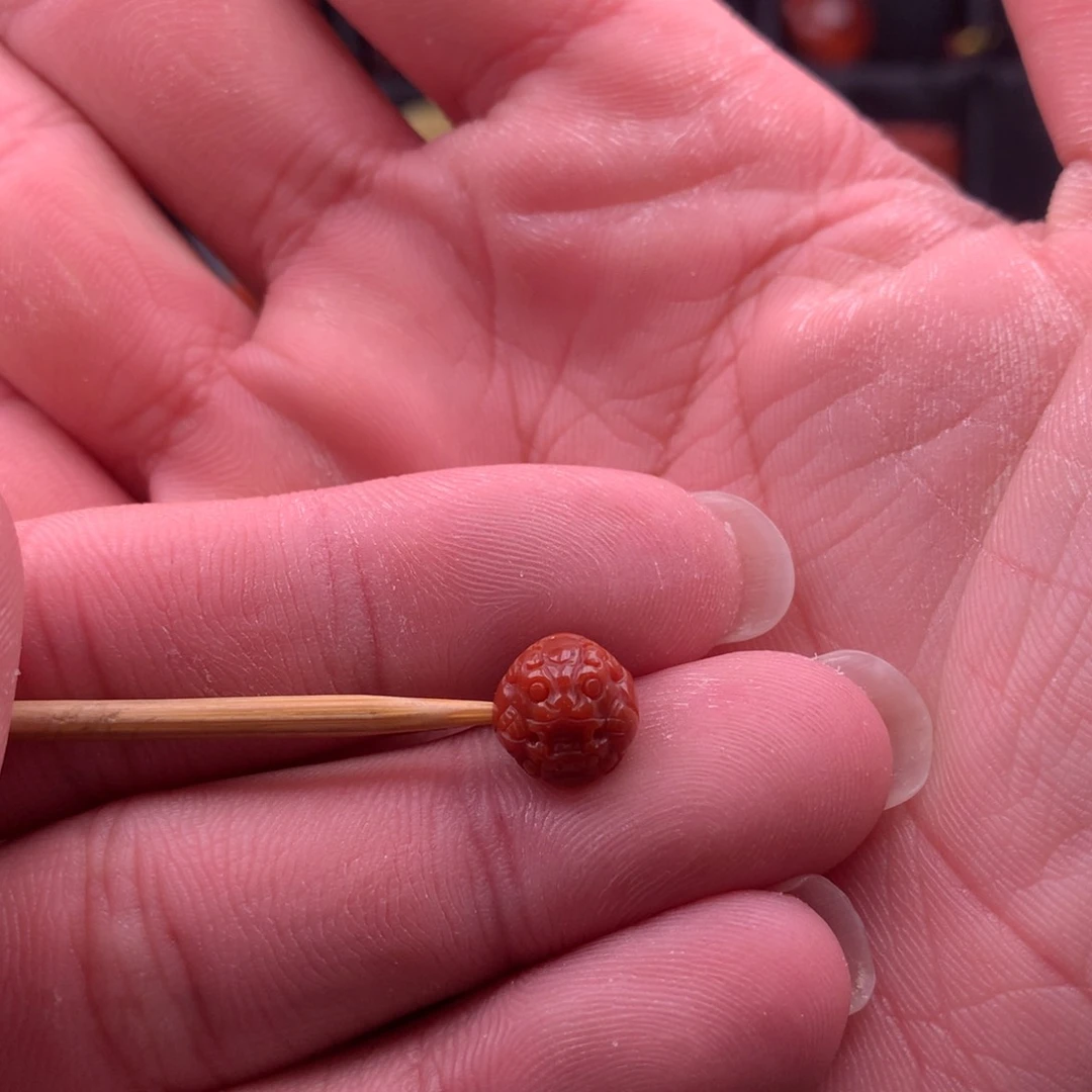 南红玛瑙精工雕刻貔貅珠9+未镶嵌