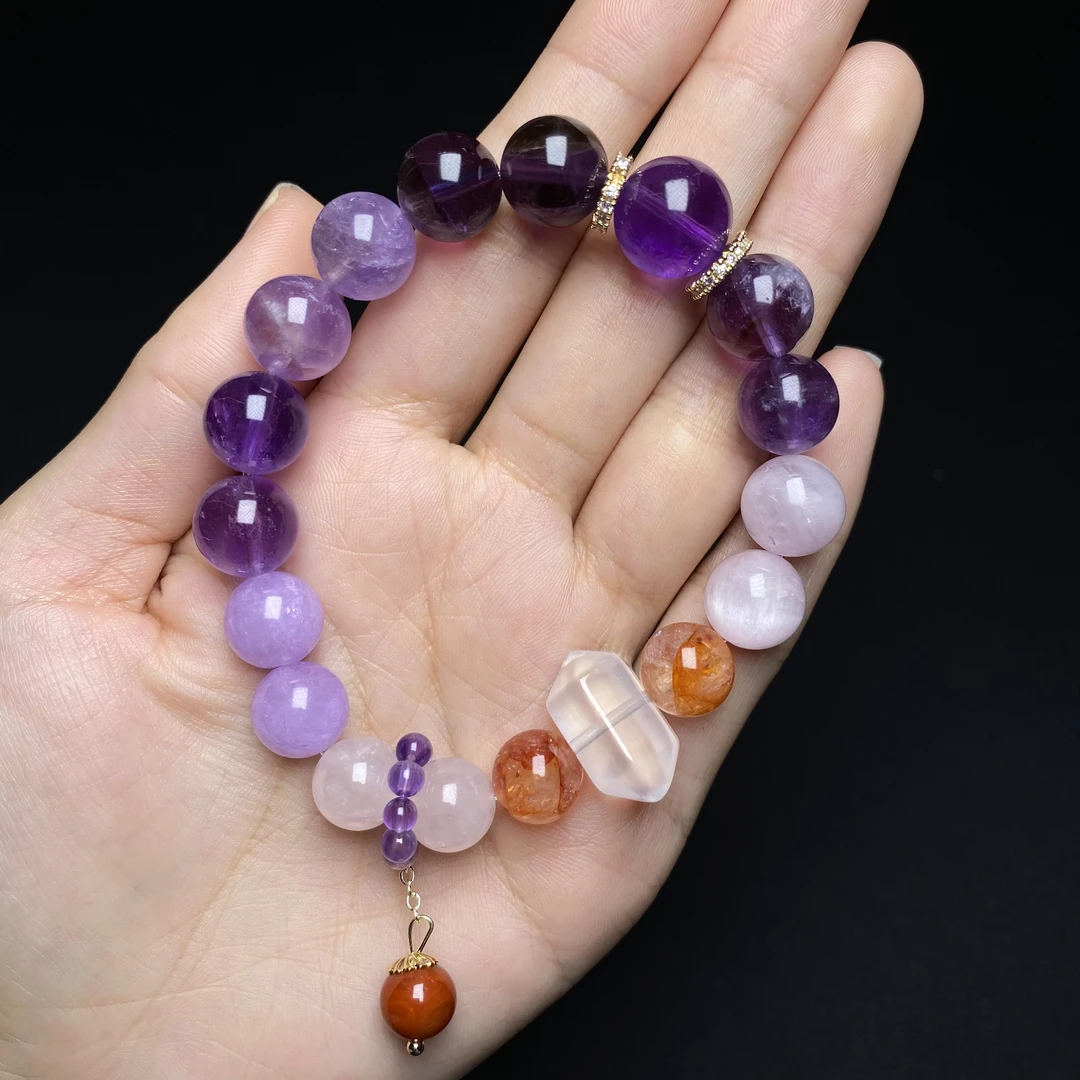 Y10 天然水晶九紫离火手链多样性发一