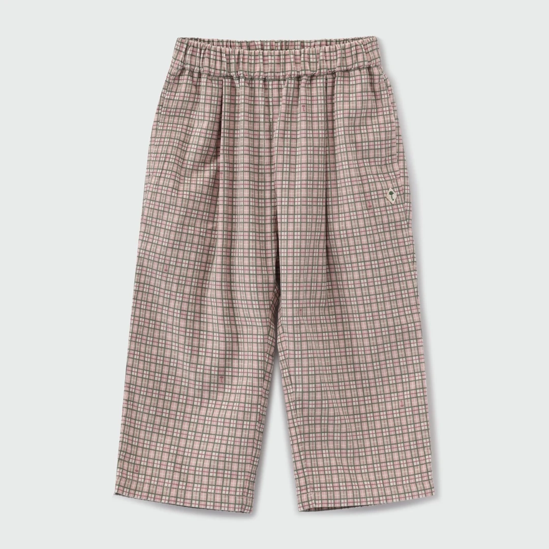 moimoln小云朵童装25年冬季新款女童休闲裤儿童裤子格子加厚保暖