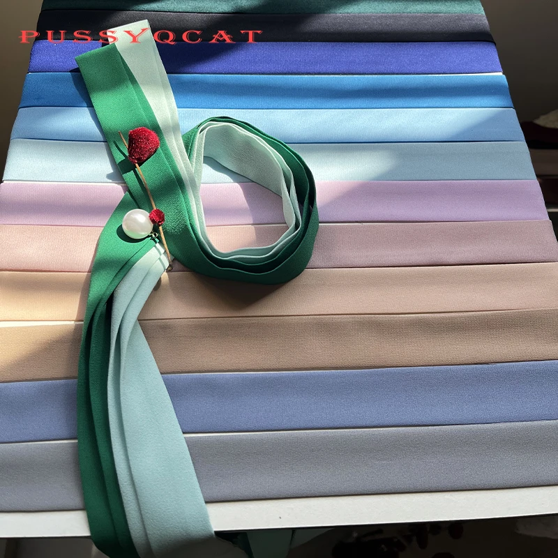 夏季薄款百搭时尚雪纺领结衬衣飘带百搭女装饰丝巾蝴蝶结领部配件