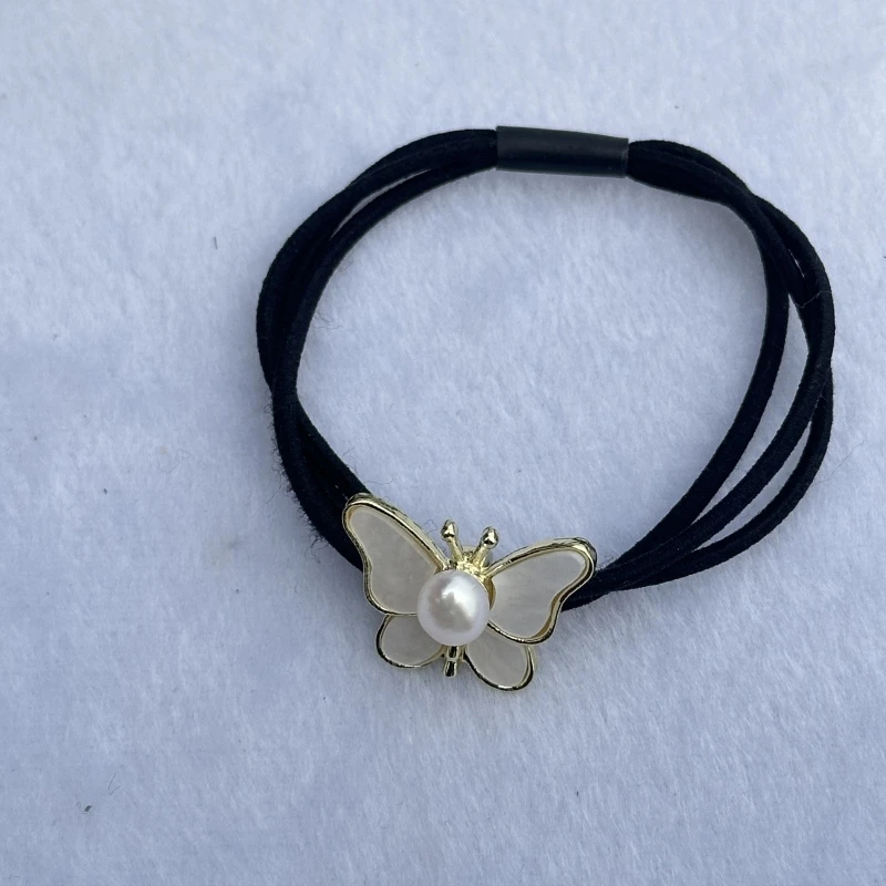 【珍辉珠宝】天然淡水珍珠  蝴蝶  发绳