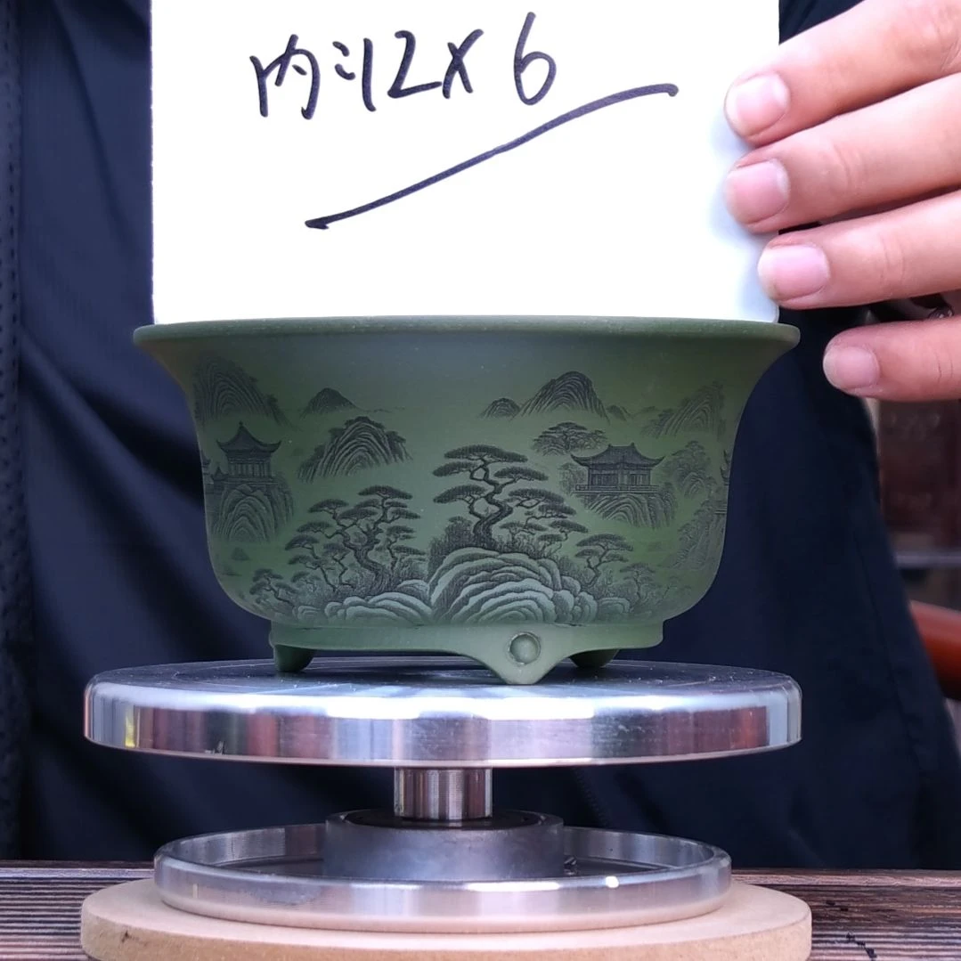 紫砂花盆同喜同喜