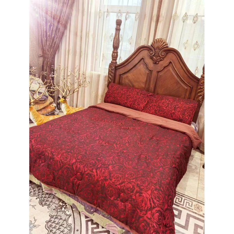 （黑金玫瑰）200cm*230cm 加厚高端纯棉柔软保暖可机洗大豆被