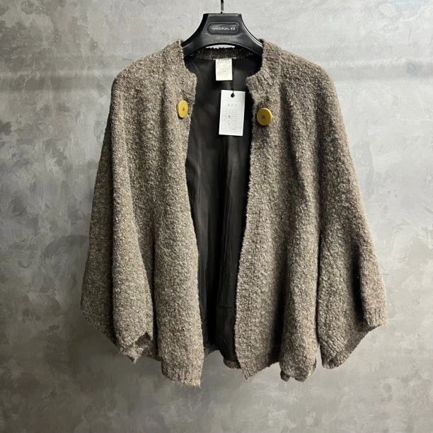 99新 Chloe/蔻依 灰色羊毛单排扣长袖夹克外套/s码