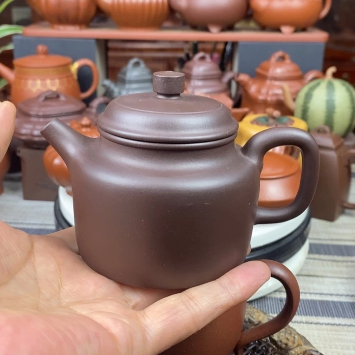 紫砂茶壶高德钟220cc原矿老紫泥