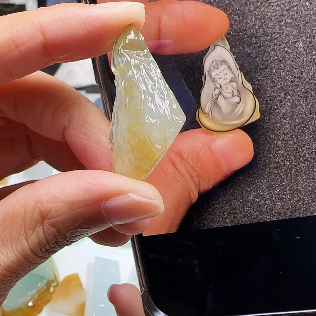 定制翡翠未镶嵌缅甸翡翠挂件