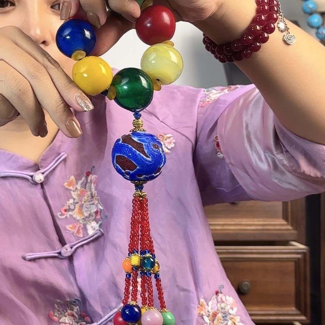 姨***活DIY琉璃老琉璃多宝手持的