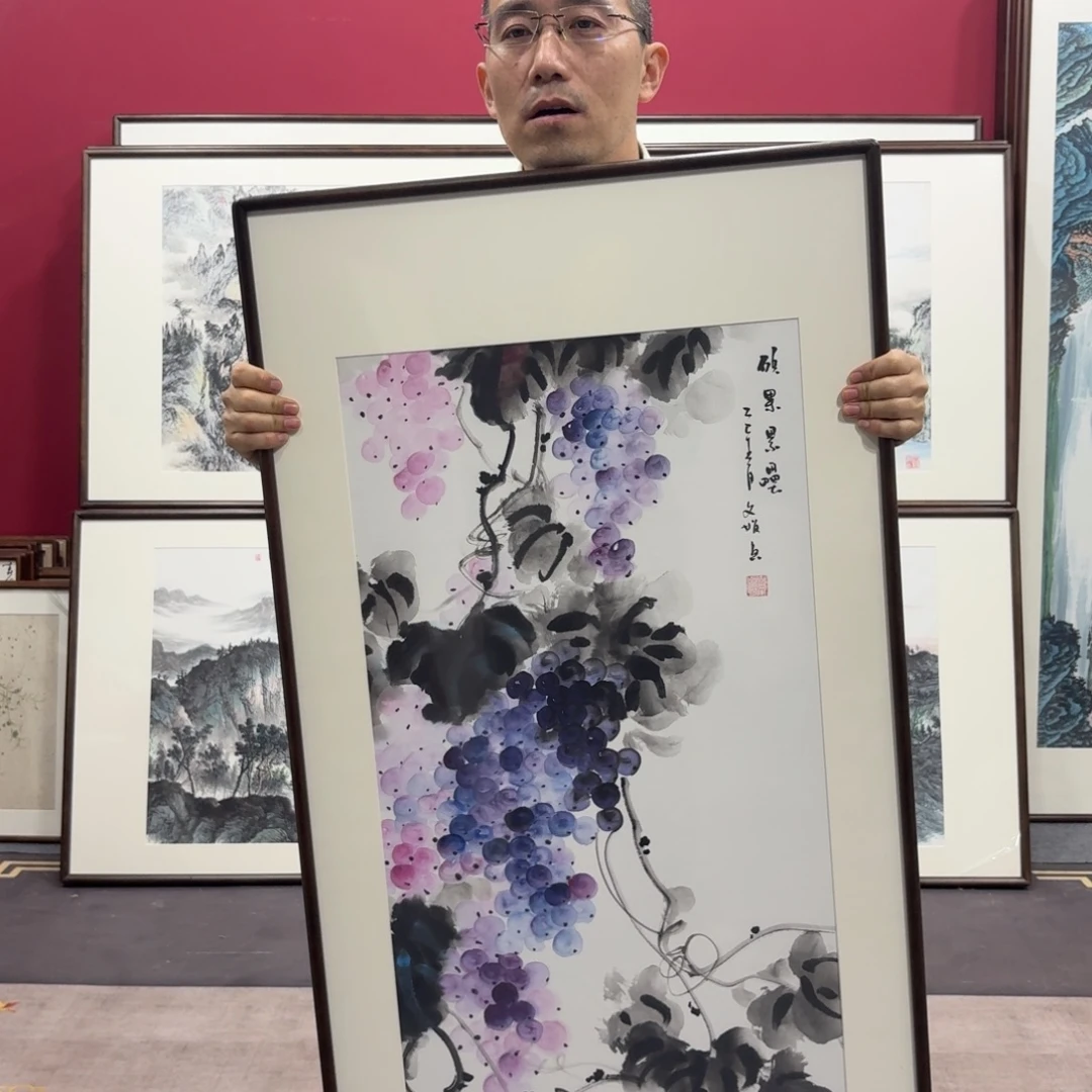 国画手绘作品带框120/60