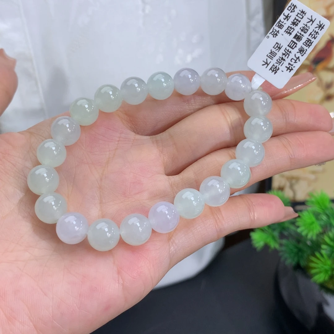 翡翠手链未镶嵌卡9冰胶马卡龙手串