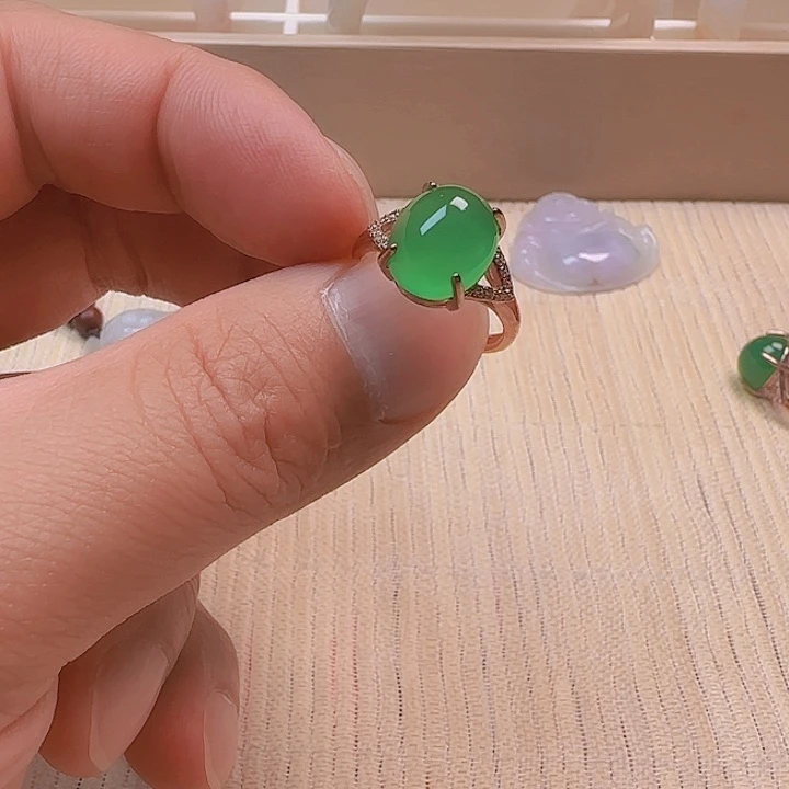 玛瑙/玉髓戒指银S925镀金镶嵌