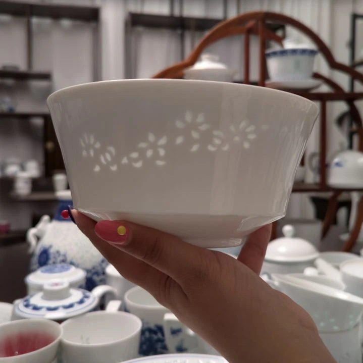 青花瓷玉兰花6寸面碗两只装