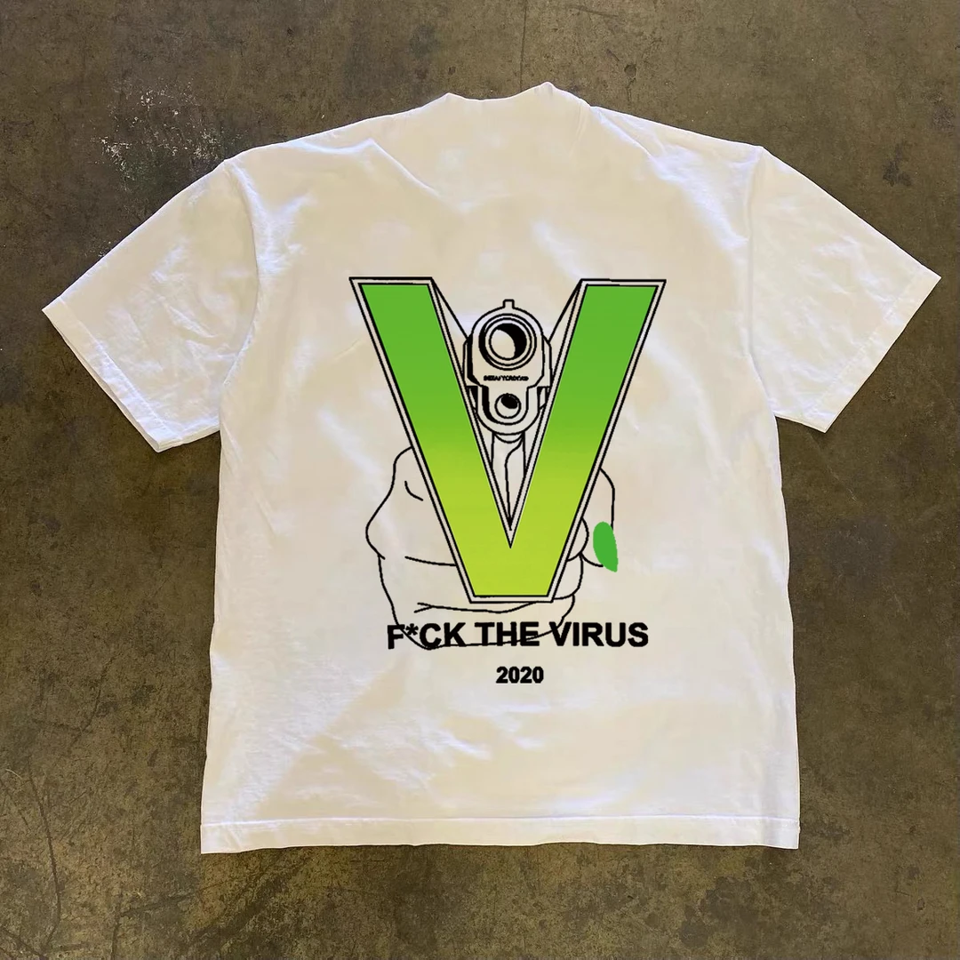 2025潮牌夏季彩色字母印花圆领短袖T恤男士帅气简约设计半袖体恤