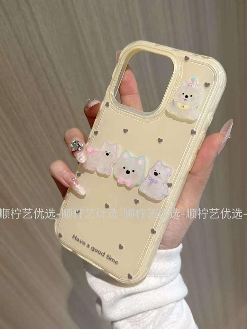 新款果冻爱心西高地适用苹果16手机壳iPhone15promax可爱14/13/12
