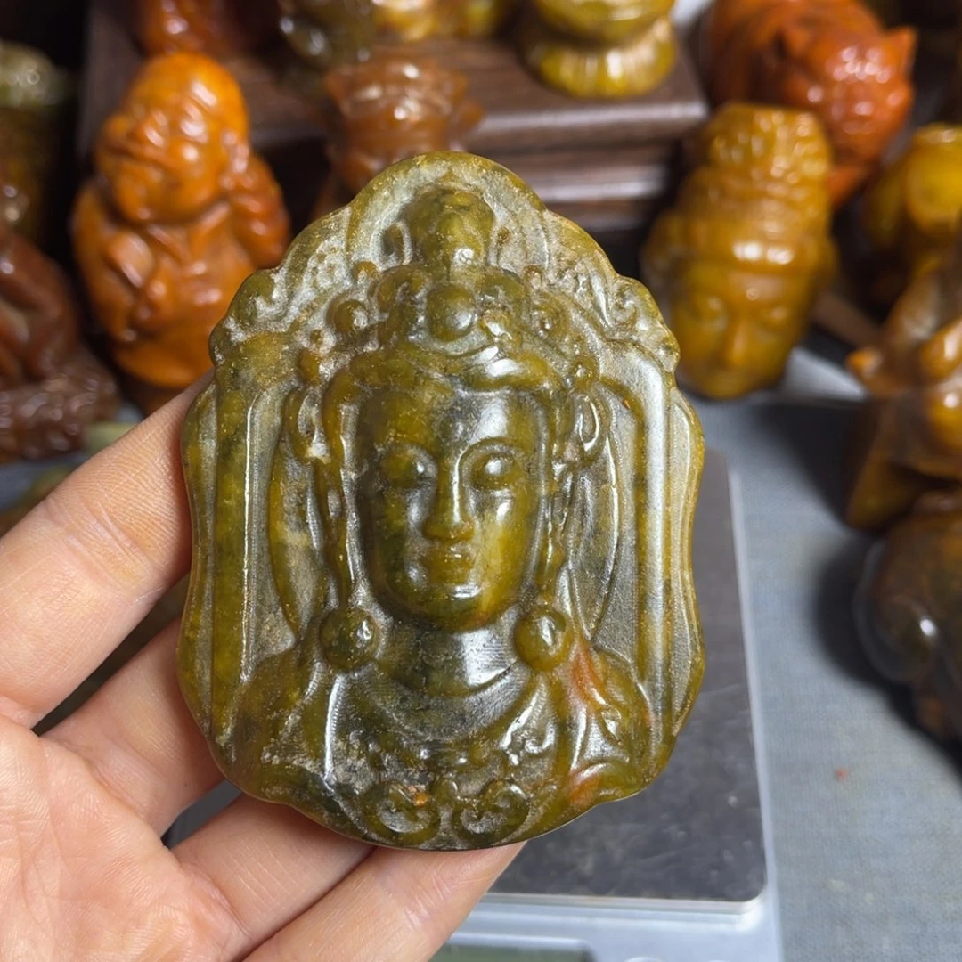 蛇纹石玉合金颈饰