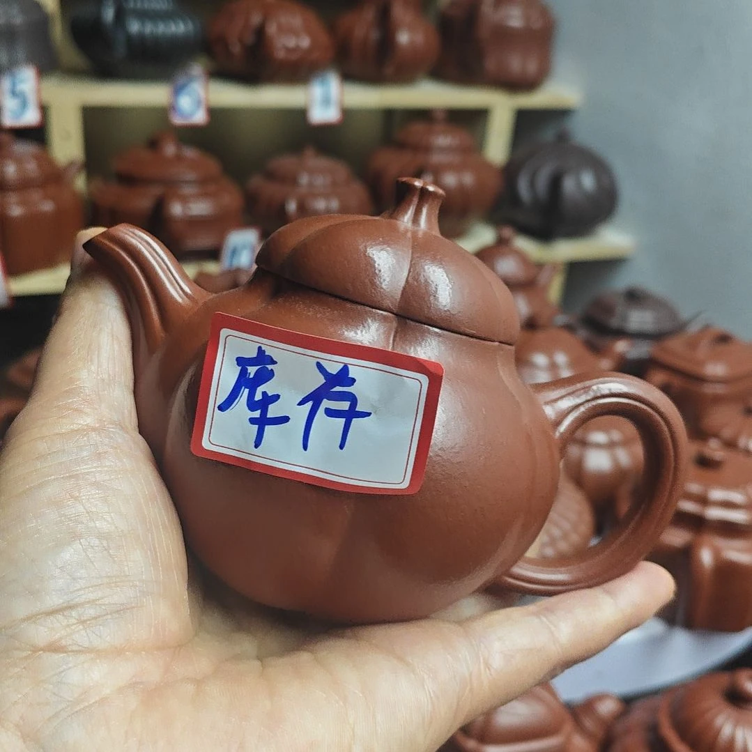宜兴紫砂壶筋纹器半手工制作赵庄朱泥容量一佰八十左右