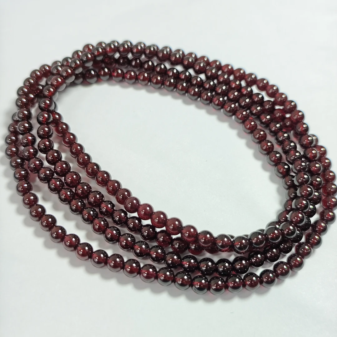 【书记甄选】天然石榴石三圈手链 多样性发一件 约5mm 3277YT