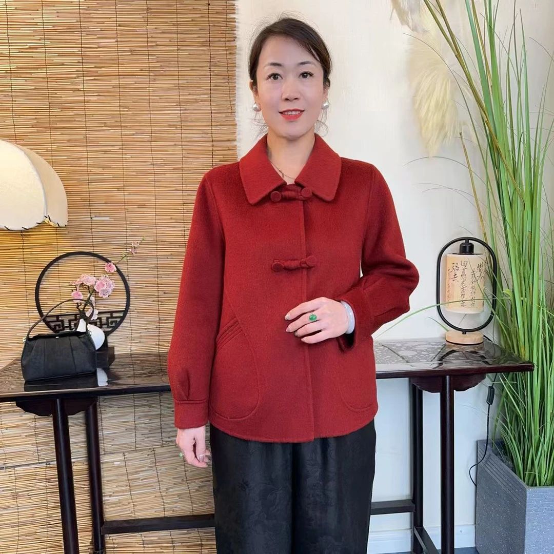 【华袍丝绸】冬季新款棉羊毛上衣YJ-2442上新女士大衣高端精品