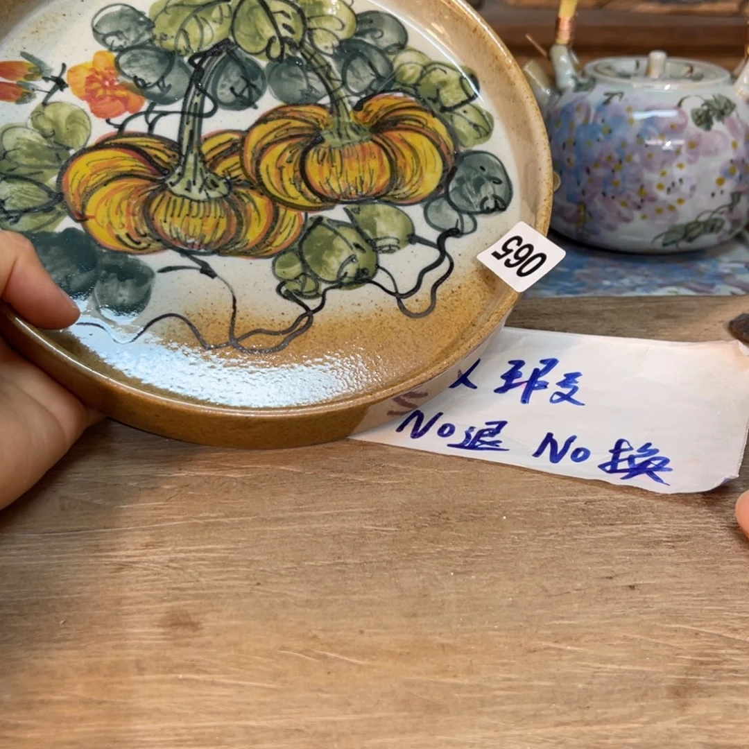 壶素浅陶瓷手工手绘