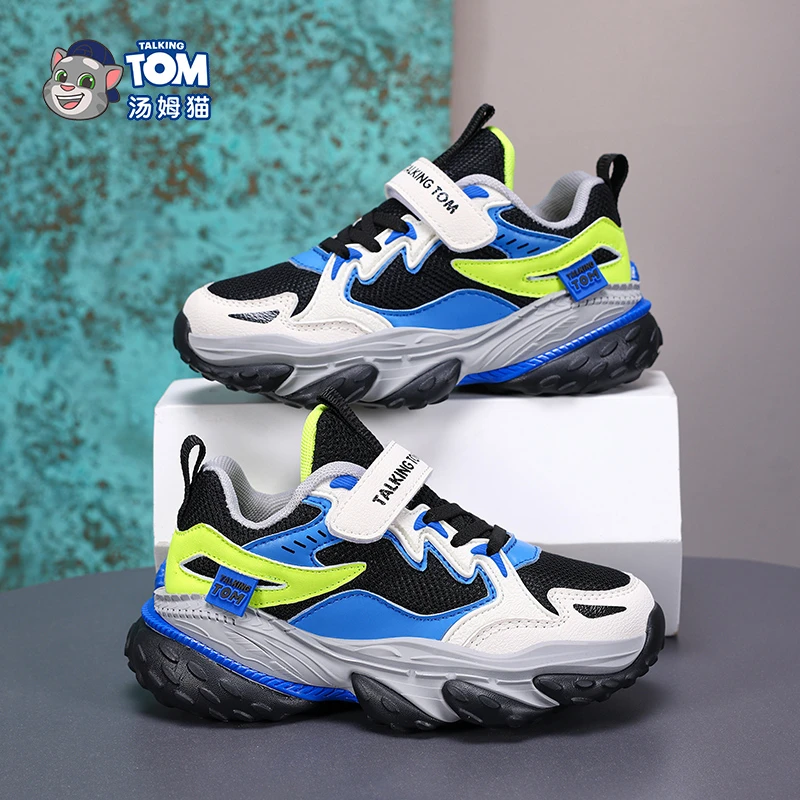 汤姆猫儿童运动鞋春秋网面透气网鞋男童鞋子中大童女童休闲鞋防滑