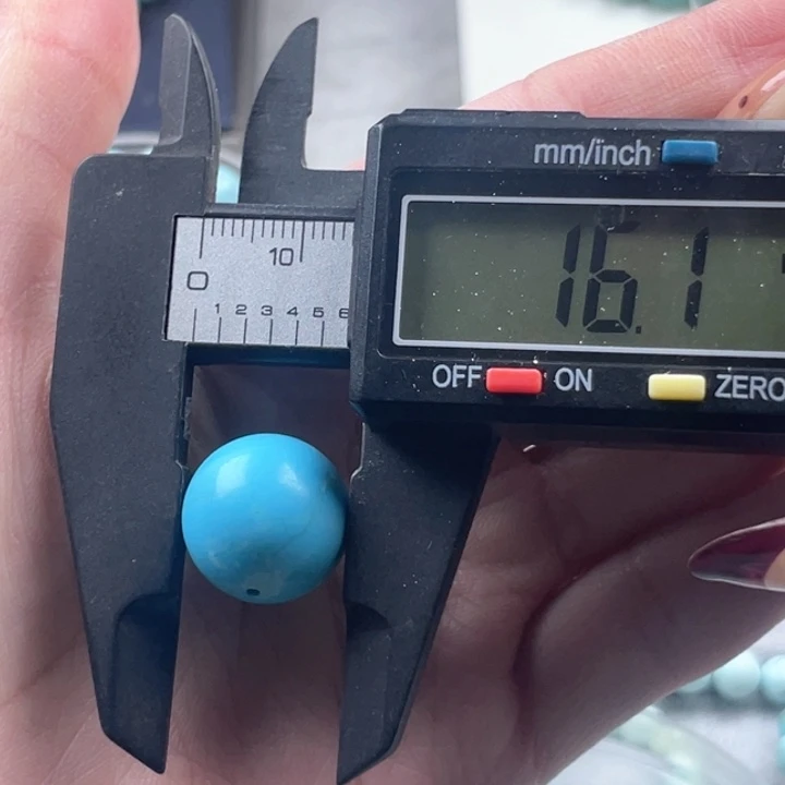 水晶珠宝半成品未镶嵌绿松圆珠16mm