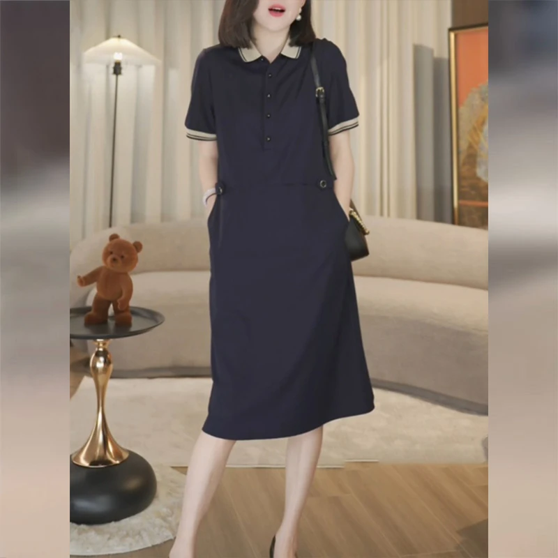 法式Polo连衣裙女2025新款夏季气质洋气高级感超好看遮肉显瘦裙子