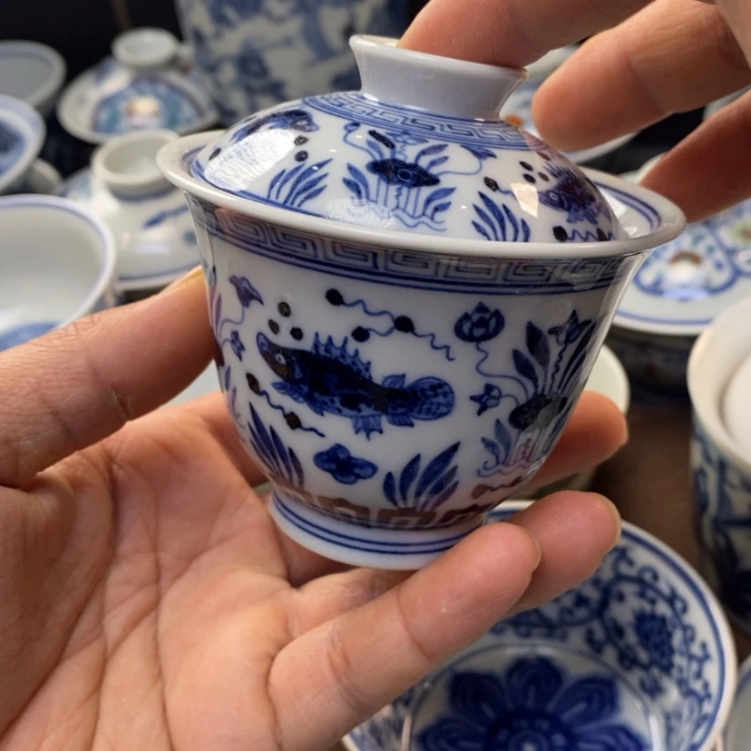 【闪购商品】景德镇青花瓷盖碗