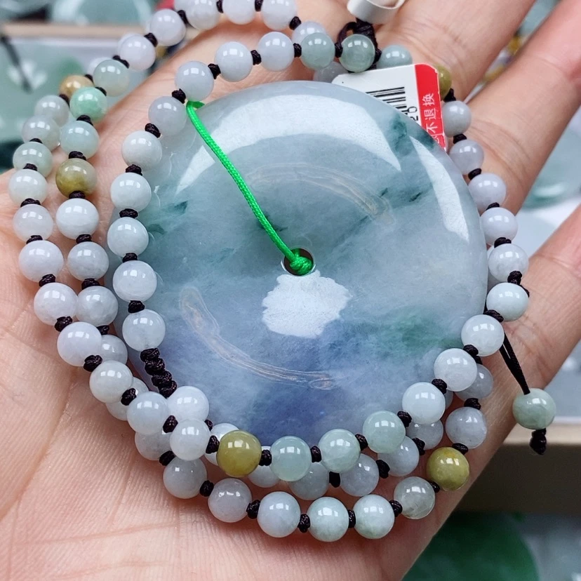 【闪购商品】翡翠颈饰未镶嵌静天然翡翠A货平安扣