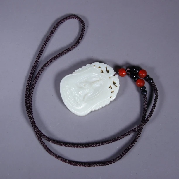 旧藏 和田玉挂件 听雨轩 Z 62060