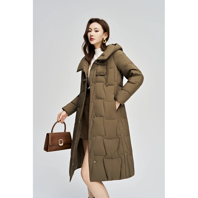 【A1156】2025冬季女士新款时尚气质修身显瘦高端洋气连帽羽绒服