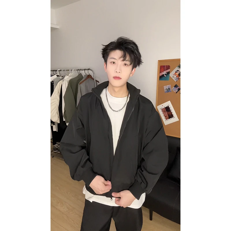 cleanfit短款飞行夹克外套男潮牌痞帅美式高街vibe风立领棒球服秋
