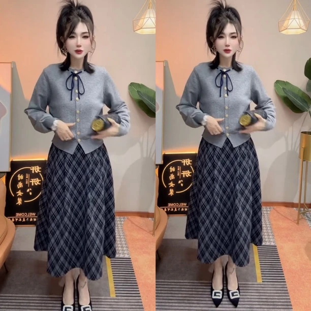 2025秋季新款洋气女宽松显瘦百搭气质高档时尚网红宽松减龄两件套