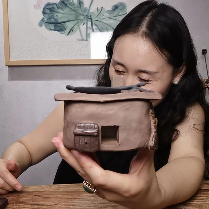 粗砂不规则民俗系列作品盘香炉