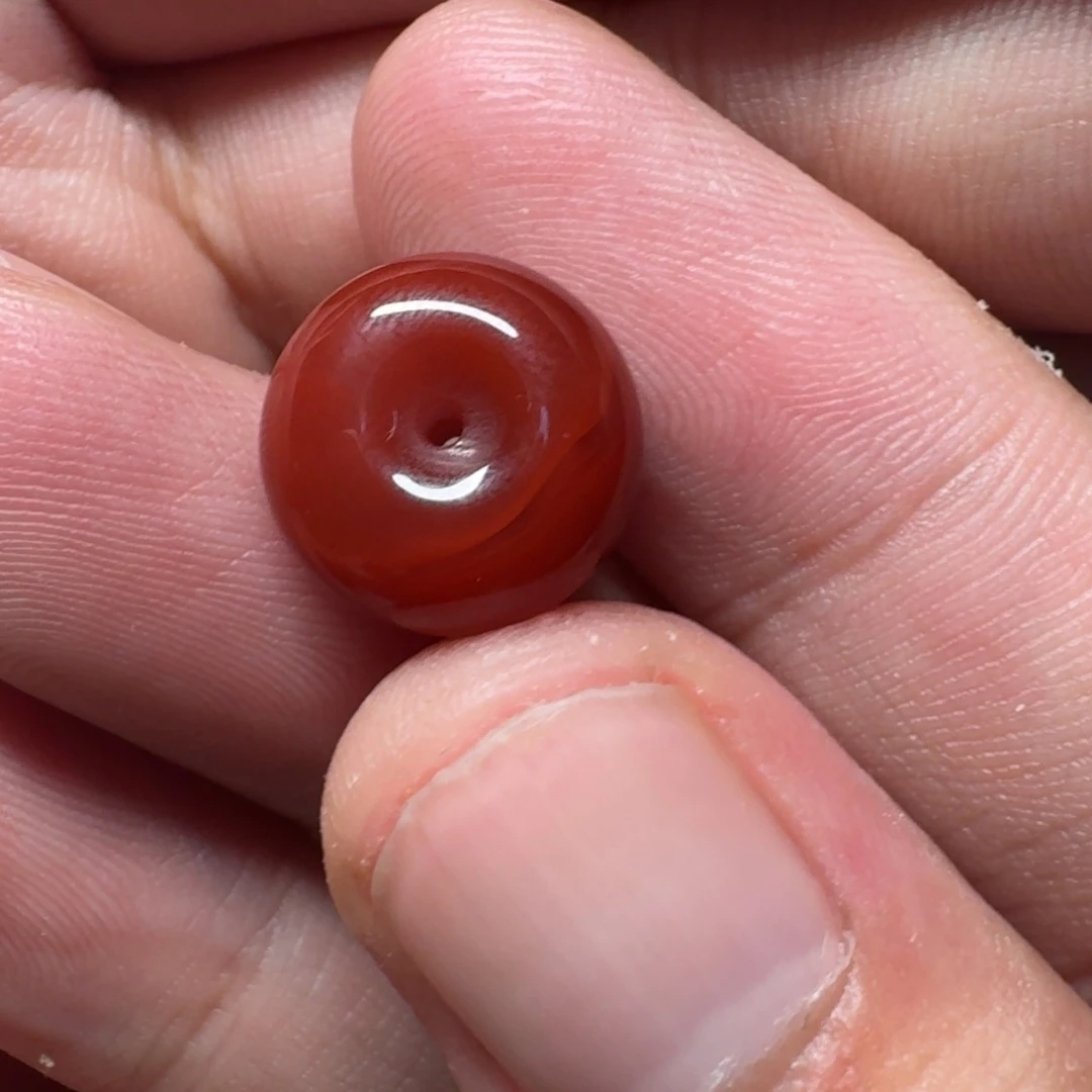 南红玛瑙平安扣未镶嵌平安扣13.6✖️7.6mm