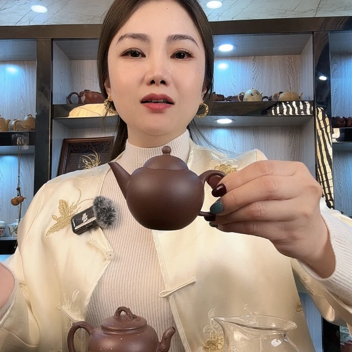 紫砂茶壶老紫泥水平容量110cc